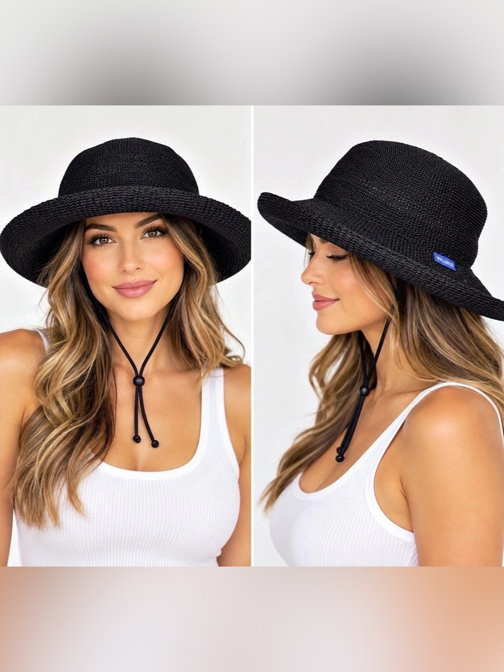 Wallaroo Victoria Black Fedora Wide Brim Hat New without tags